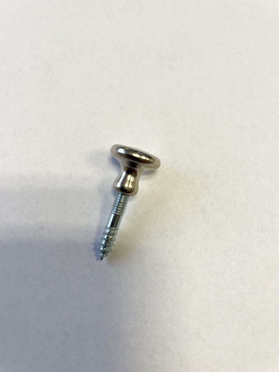 Eckbankknopf 15 mm, Vernickelt,  zum Einschrauben