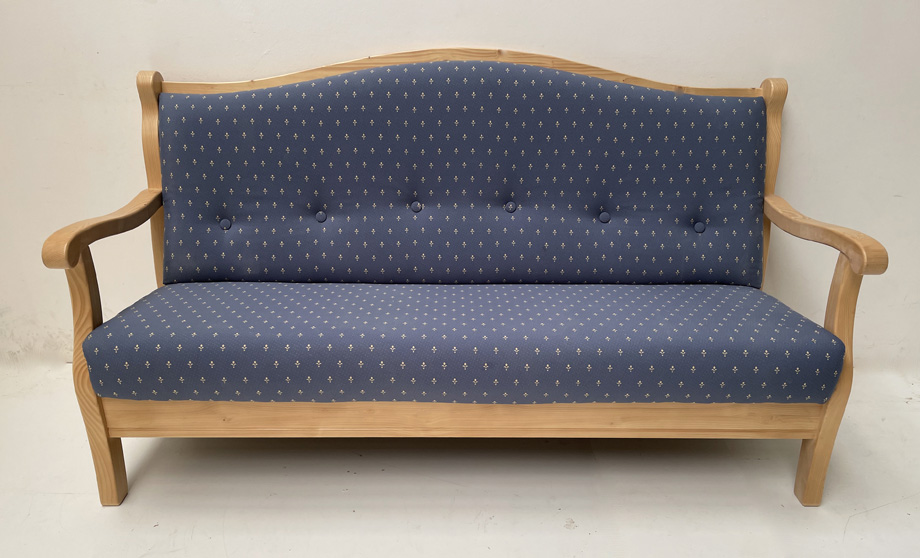 Sofa Inzell, 3 Sitzer 175 cm, Kundl blau, 38 Lagerstoffe preisgleich