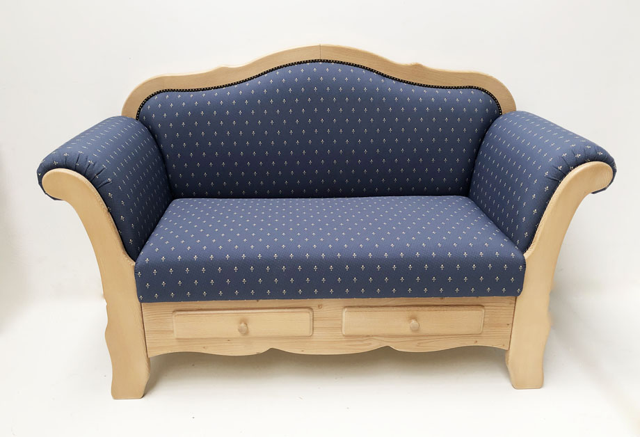 Sofa Esstischsofa Kempten 160 cm, Sitzerhöhung 50 cm, Kundl blau