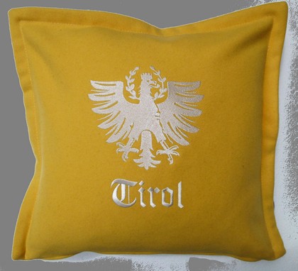 Kissen Loden Adler gelb 40/40cm
