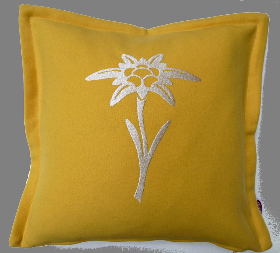 Kissen Loden Edelweiß gelb 40/40cm