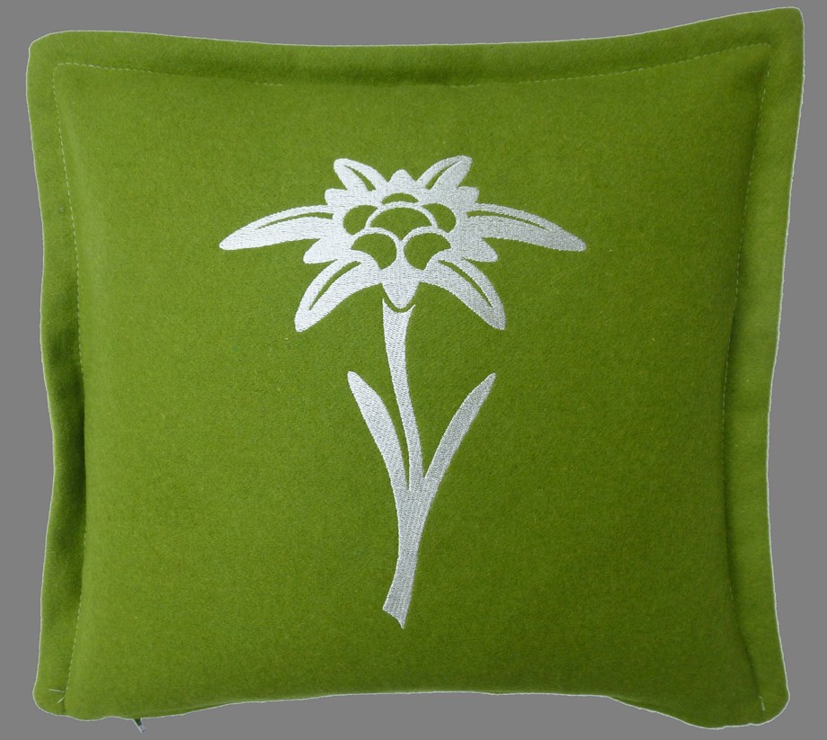 Kissen Loden Edelweiß grün 40/40cm