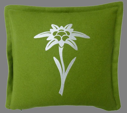 Kissen Loden Edelweiß grün 40/40cm