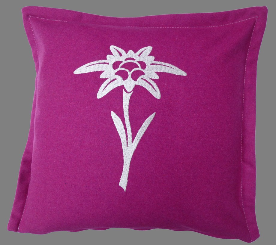 Kissen Loden Edelweiß lila 40/40cm