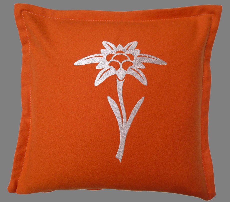 Kissen Loden Edelweiß orange 40/40cm
