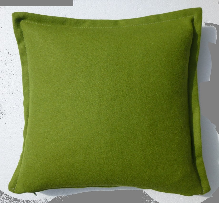 Kissen Loden Uni grün 40/40 cm