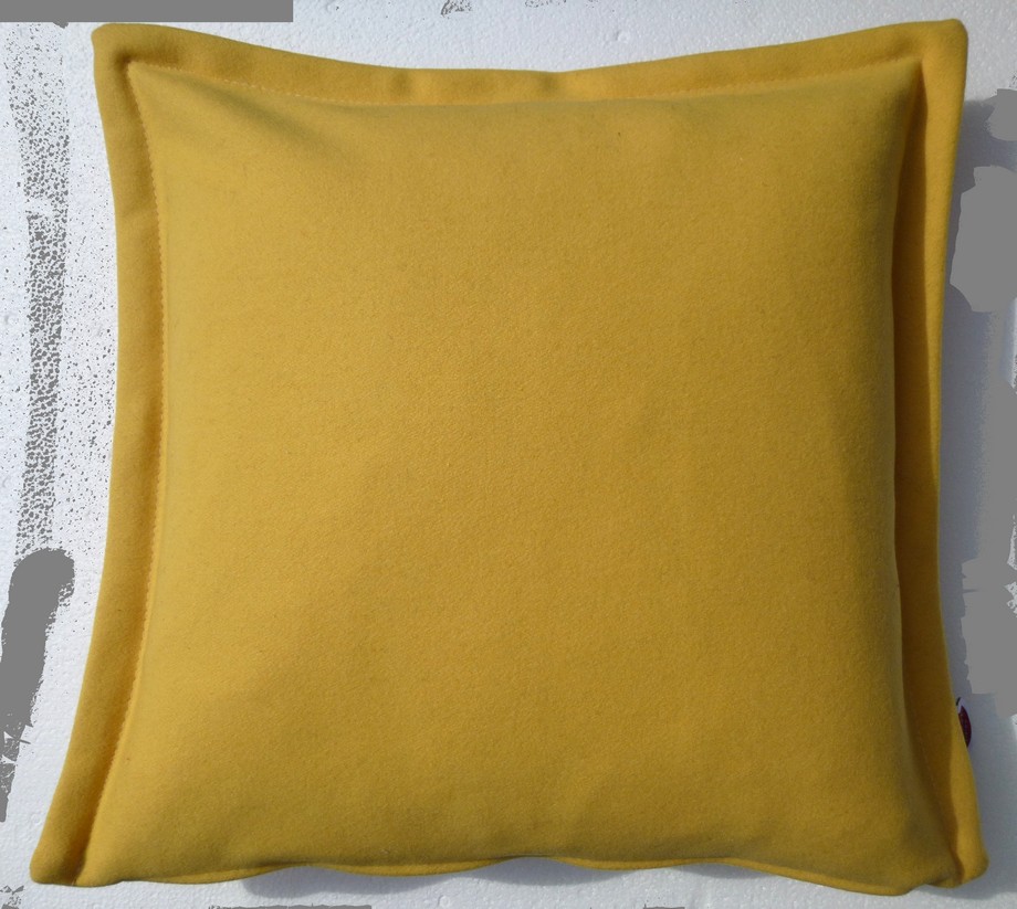 Kissen Loden Uni gelb 40/40 cm