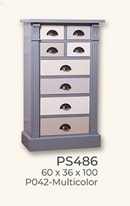 Kommode, Anrichte, Sideboard, 8 Schubladen, Kiefer massiv