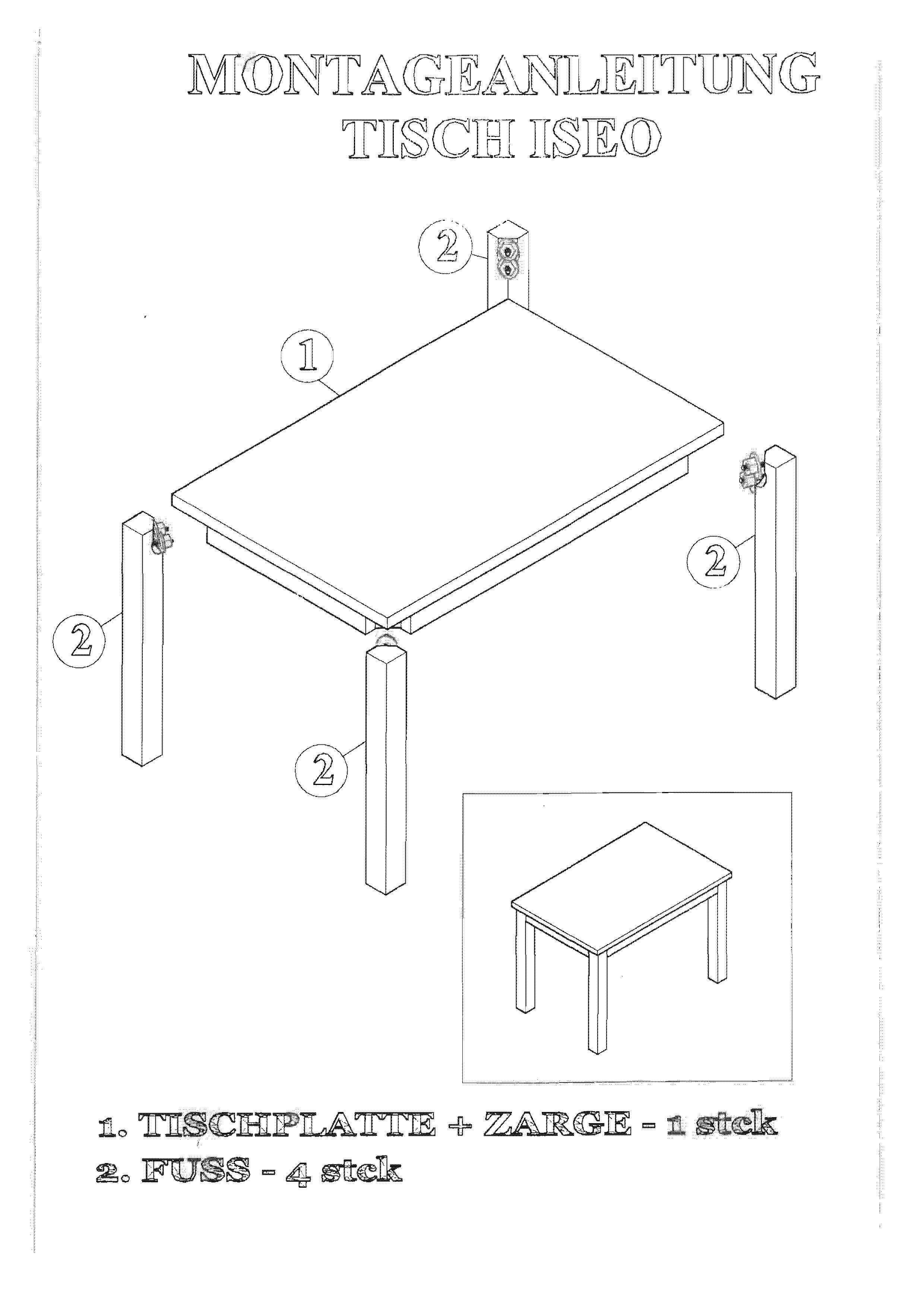 Aufbauanleitung Tisch ISEO