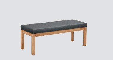 Einzelbank Vorbank, Roberto 150 cm, Sitz gepolstert, Mercury 118 grau, verschiedene Stoffe
