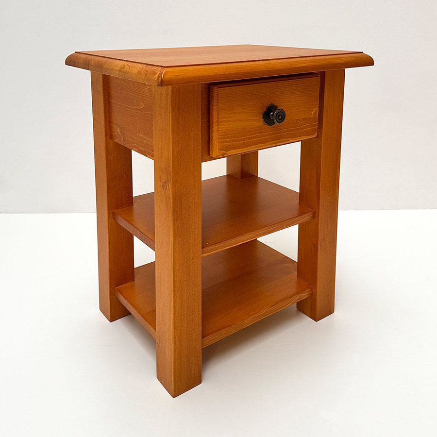 Beistelltisch Füssen mit Schubladen, 50/45 cm, H 60 cm, Honig07 Dunkel lackiert