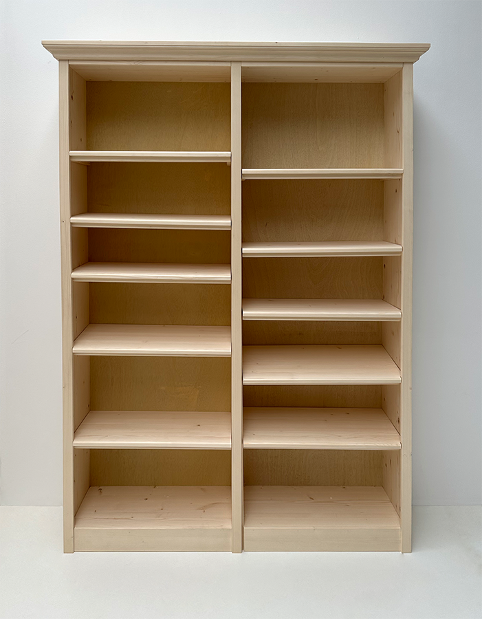 Bücherwand Bücherregal Füssen Wertach 2-fach, 147 cm breit, Höhe 212 cm, T35, Sondermaß mit Sockel