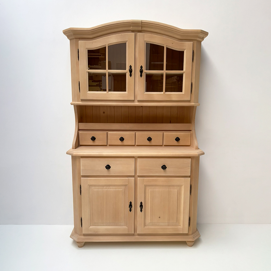 Buffet Klostersee, 2 Türen mit Holzsprossen, Fachboden fest, 4 Schubladen klein, Rosner gewachst