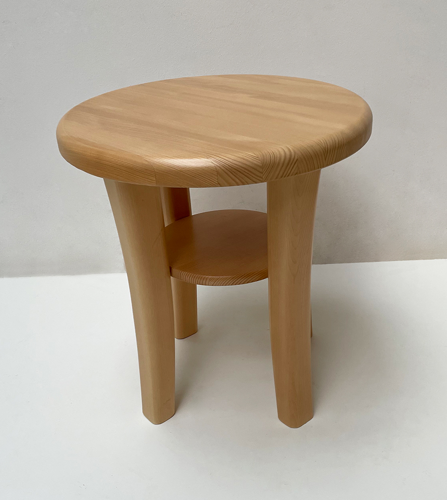 Couchtisch Füssen Rund D 50 cm, massive Fichtenplatte 4 cm