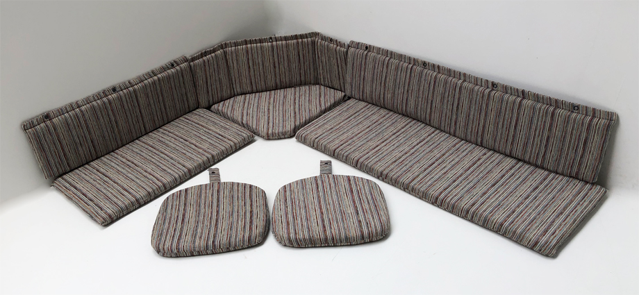 Polstersatz EKA Eckbankgruppe  Sitz- Rückenkissen mit Ösen und Schlaufen, Stoff Salzburg RE