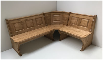 Eckbank Amberg klein 150/185 mit Truhe, Adler 12806 gelaugt und lackiert