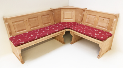 Eckbank Amberg klein 185/150 mit Truhe, solo, Adler 11456 Gröden, genähte Polster, Stoff AF-74855-11