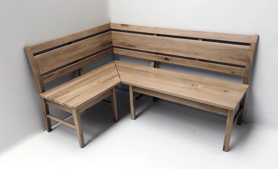 Eckbank Iseo Sondermaß 115/160 cm, Wildeiche lackiert