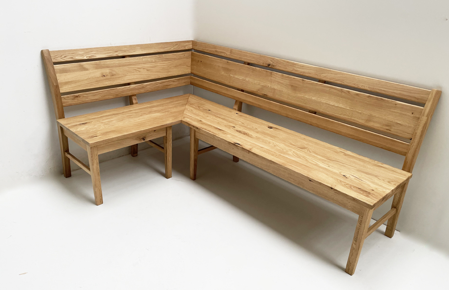 Eckbank Iseo Sondermaß 130/190 cm, Sonderlänge , Wildeiche lackiert