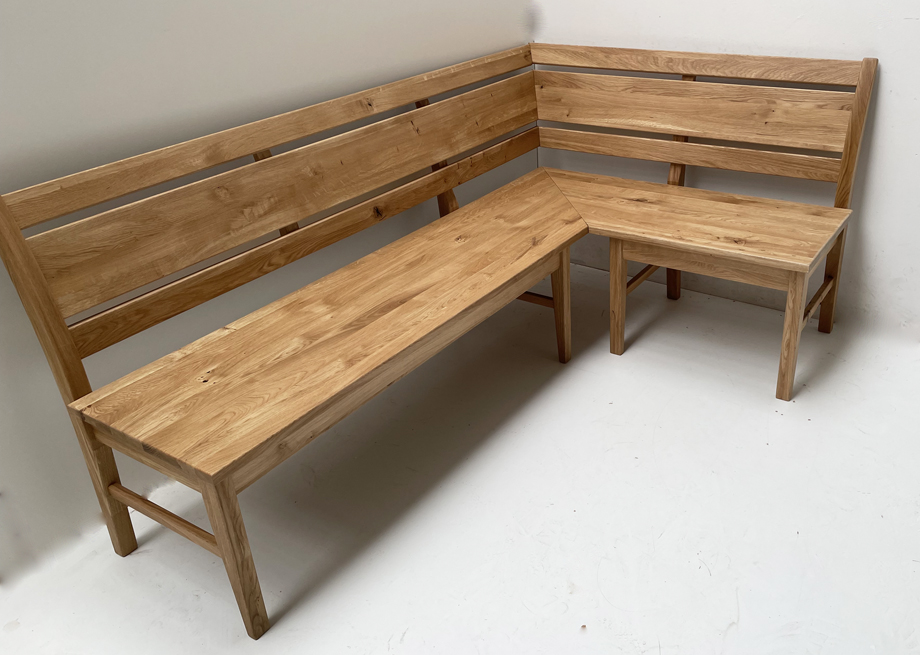 Eckbank Iseo Sondermaß 190/120 cm, Sonderlänge , Wildeiche lackiert