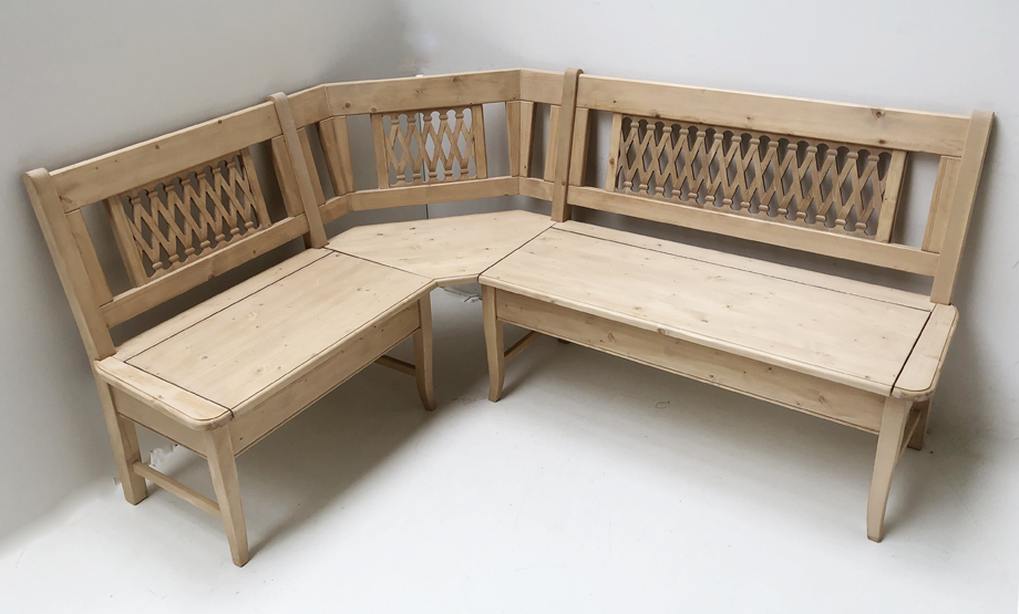 Eckbank Kramsach, 140/175 cm , mit Truhen, Rosner gewachst 