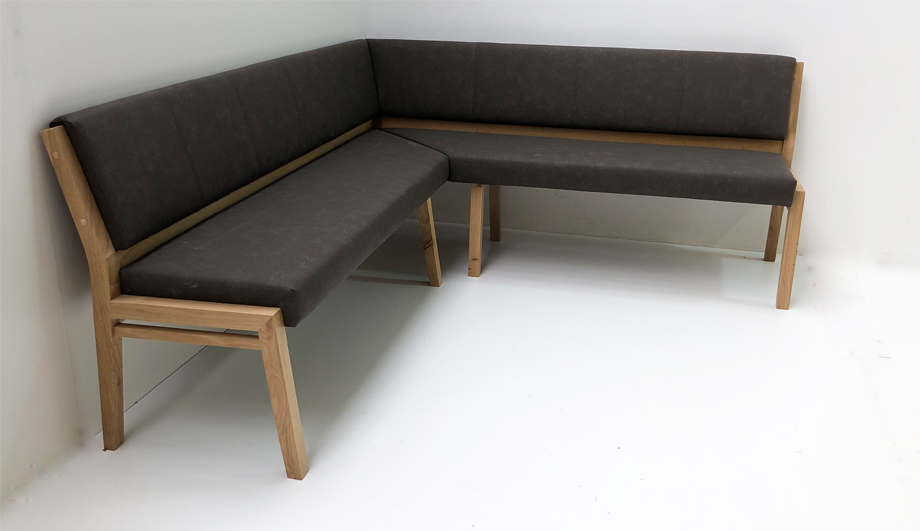 Eckbank Larissa Vollpolster 210/190 cm, Wildeiche, Dust espresso