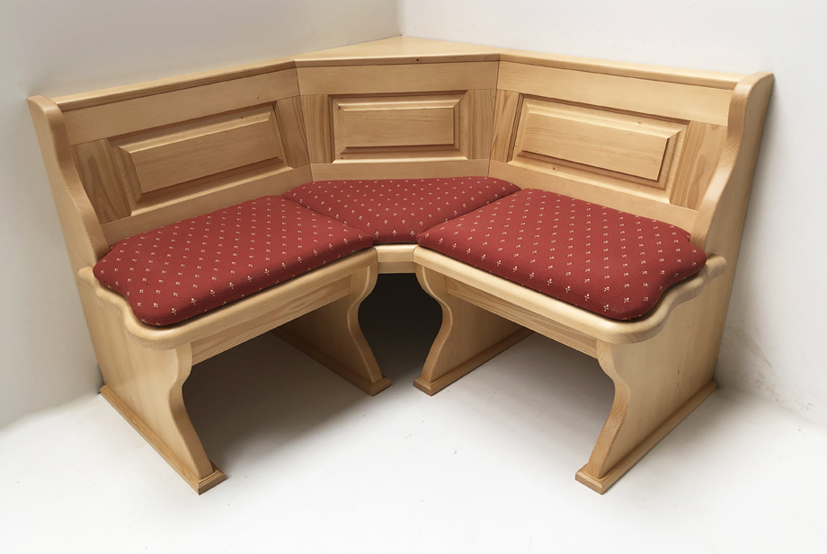 Eckbank Lindau 125/125 mit Truhen aufklappbar, Polstersatz Kundl rot
