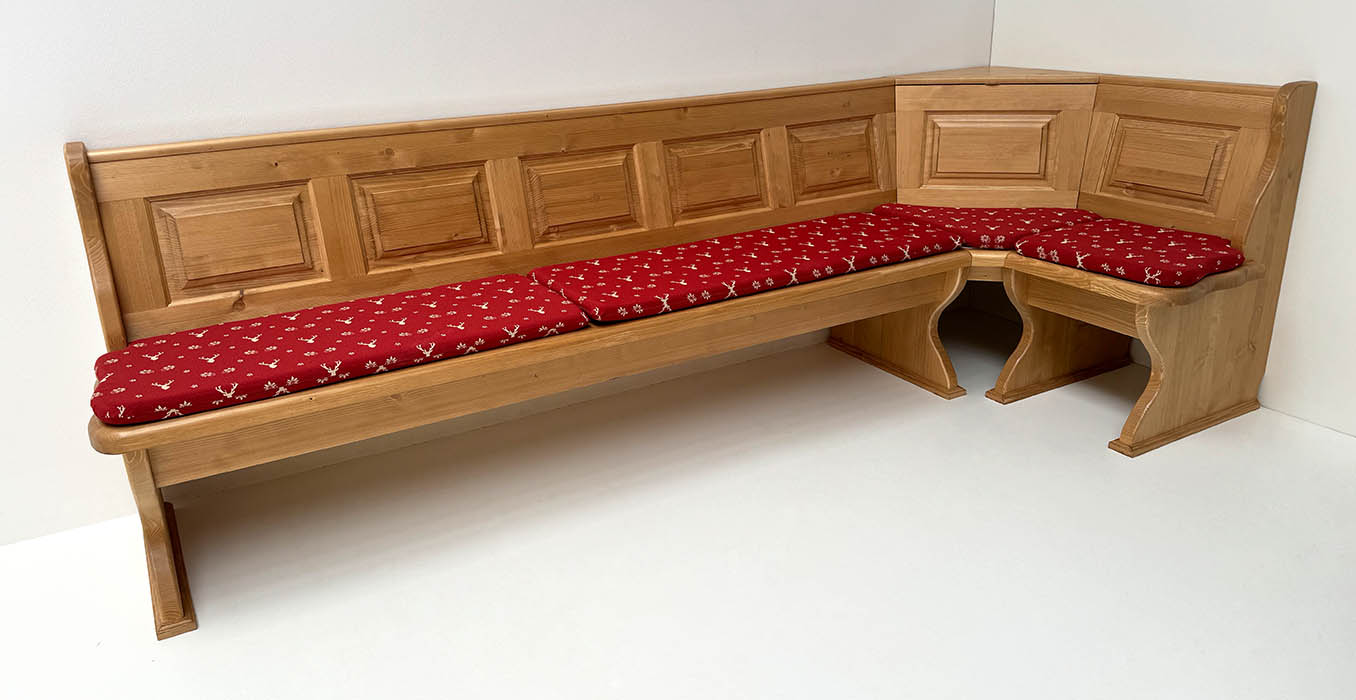 Eckbank Lindau 280/115 cm, XXL-Truhen, Ecke aufklappbar, Polster genäht, TS-3001