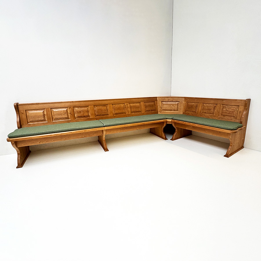 Eckbank Lindau 345/185 mit Truhen, Antik dunkel, (Kleur 2), Polster genäht, VERANO 646