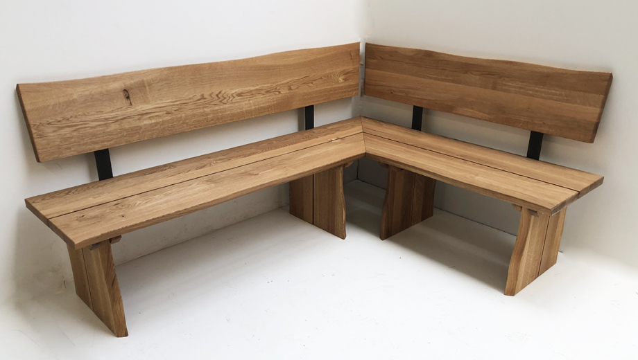 Eckbank Baumbank Oviedo 200/150 cm Wildeiche massiv geölt