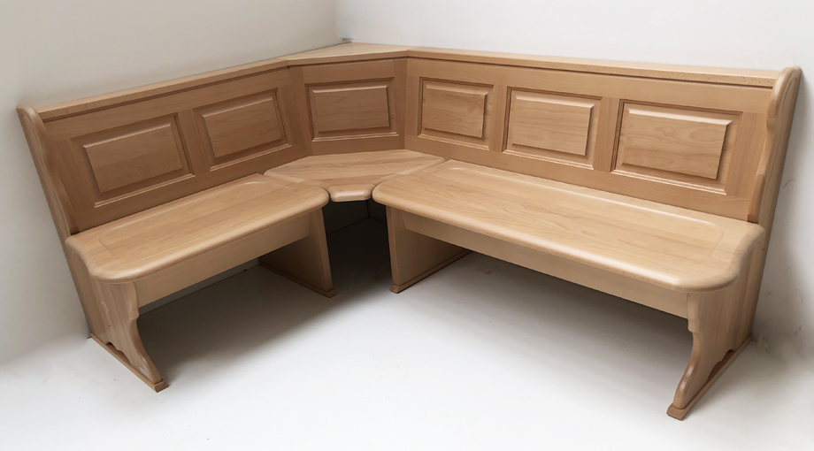 Eckbank Tegensee 149/189 cm, Buche, Sitz massiv gekehlt