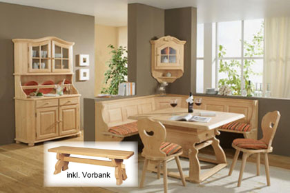 Eckbankgruppe Landau 195/195 m. Jogltisch 120/120 cm und  mit Vorbank