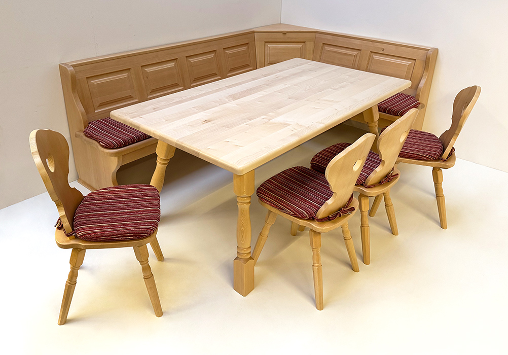 Eckbankgruppe Lindau 240/165 XXL-Truhen, Ecke aufklappbar, Tisch 4510-Amberg 100/180 Ahorn, TS-3025