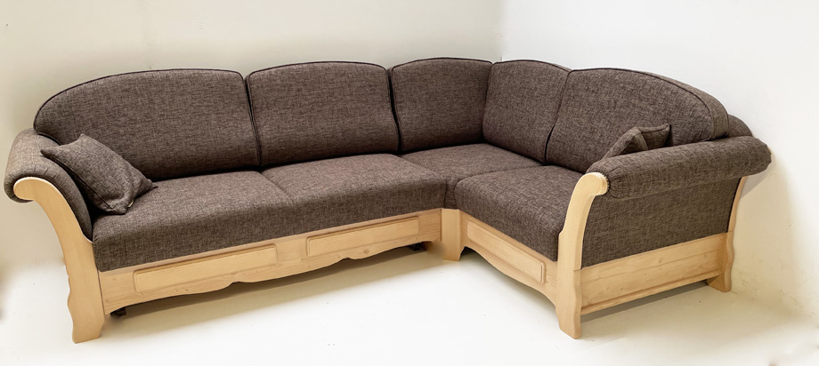 Sofa Ecksofa Sterzing, 267/187 cm, Natura braun 804, Spitzecke, Bettfunktion