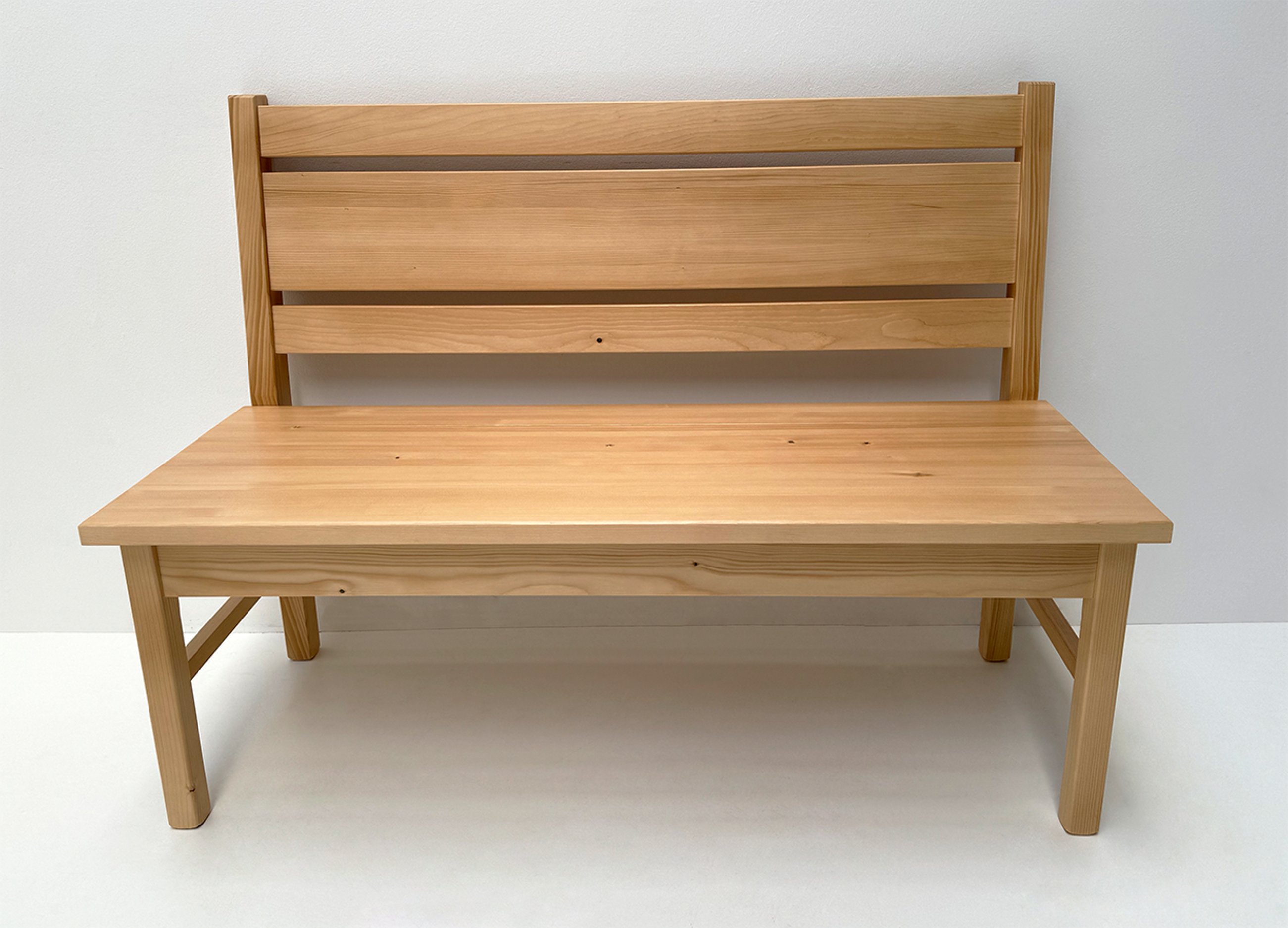 Einzelbank Brühl 120 cm, TYP IS, mit Truhe, Rücken Sprossen schlicht, Rosner lackiert