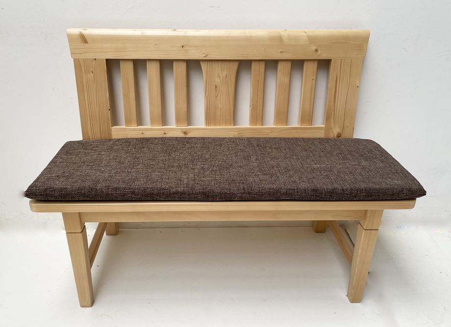 Einzelbank Cadore ohne Truhe 2565 , 120 cm, Polster genäht, Natura 804 braun