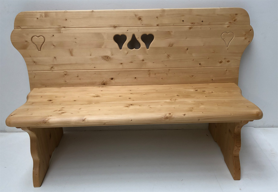 Einzelbank Lienz Mod. 47, Rücken schräg, Länge 150, Sitzmaß 133 cm