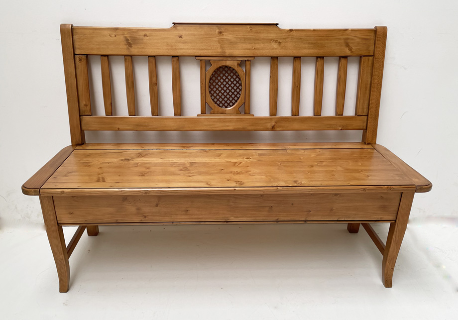 Einzelbank Verona 136 cm mit Truhe, Fichte massiv, Sonderton Asolo lackiert