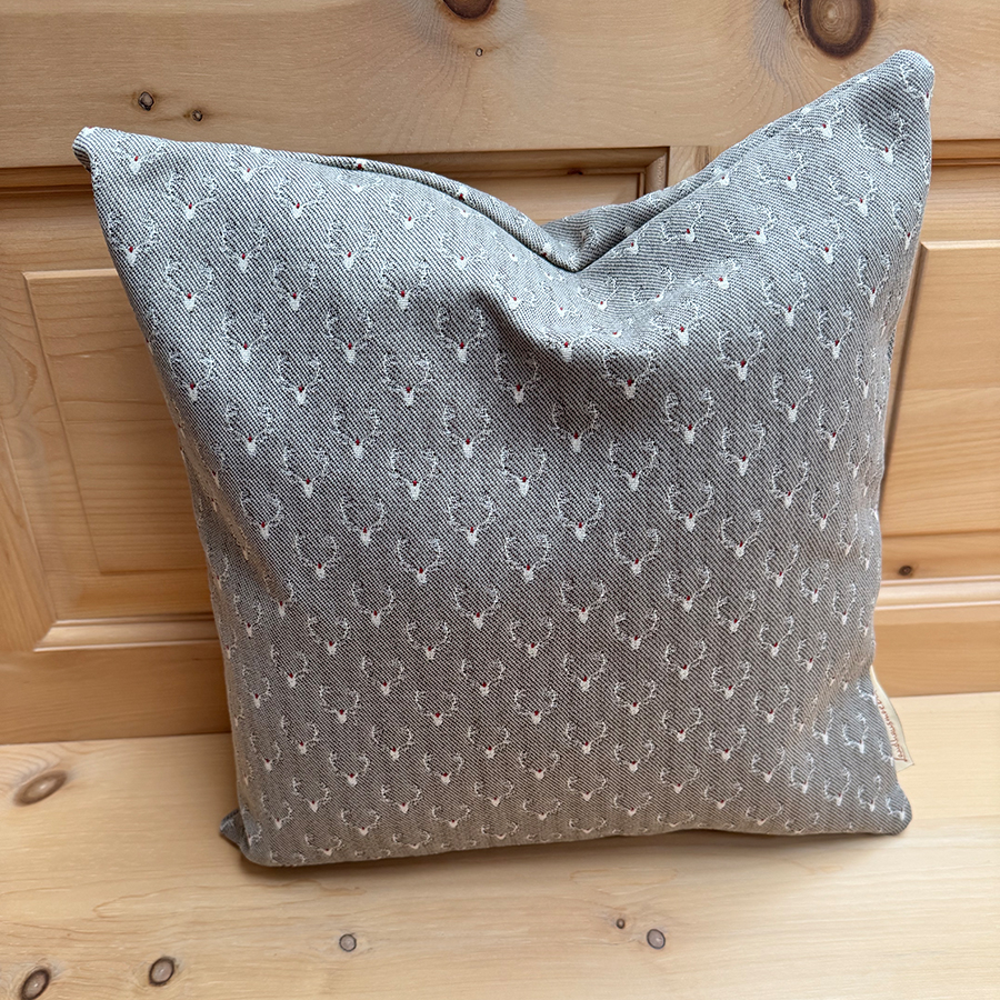 Federkissen, Kissen genäht 40/40 cm mit Reißverschluss, Stoff Cortina TS-6326, Hirsch grau