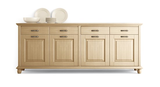 Anrichte Kommode Sideboard Ariette, 4-türig, Fichte massiv