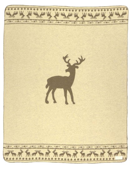 Wolldecke Hirsch braun 140 x 185 cm