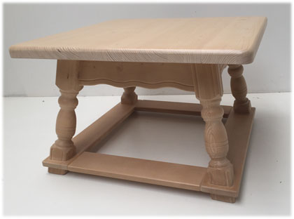 Jogl-Couchtisch 4520 80/80H 50 cm mit Fußrahmen, ohne Schubladen