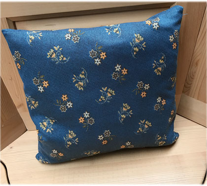 Federkissen, Kissen genäht  40/40 cm, Mülheim Streublume blau, 38 Lagerstoffe preisgleich !