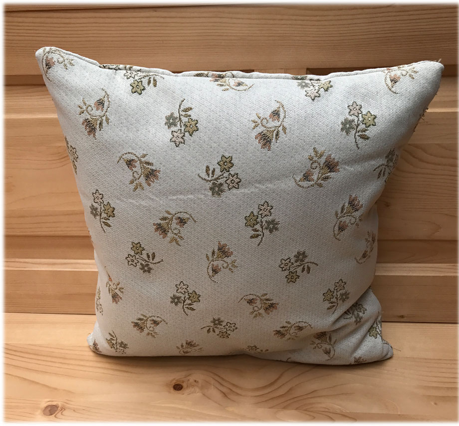 Federkissen, Kissen genäht 40/40 cm, Mülheim Streublume beige, 38 Lagerstoffe preisgleich !