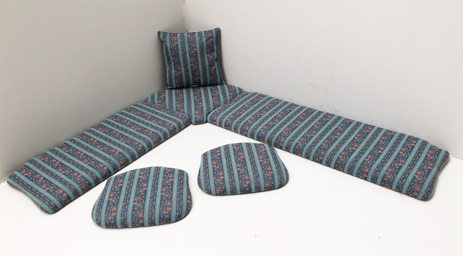 Kissensatz Polsterplatte Eckbankgruppe klein Amberg 185/150 , Waidhaus blau