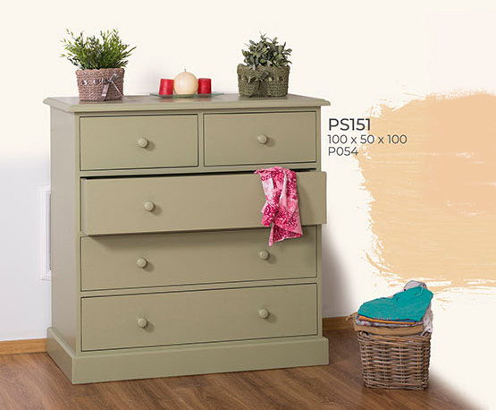 Anrichte Kommode Sideboard, 5 Schubladen, Kiefer massiv