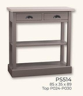 Beistelltisch Konsole Regal, 2 Schubladen, Kiefer massiv