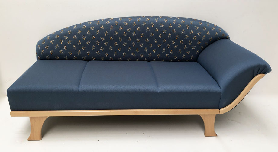 Küchencouch LINA , Kopfteil rechts, Mülheim Streublume, uni blau, 38 Lagerstoffe preisgleich