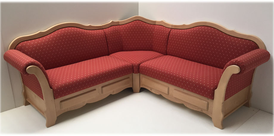 Sofa Ecksofa Kempten, Esstischsofa, Kundl rot, 38 Lagerstoffe preisgleich