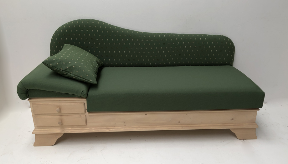 Kurzsofa Liege Chiemgau, Sonderlänge 180 cm, Kundl grün, Wels grün